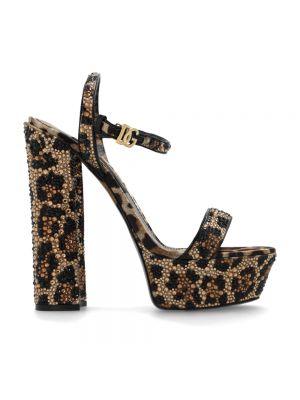 Chaussures de ville à plateforme à imprimé Dolce & Gabbana marron