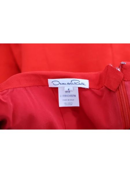 Falda de lana Oscar De La Renta Pre-owned rojo