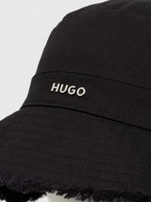 Pamučni šešir Hugo crna