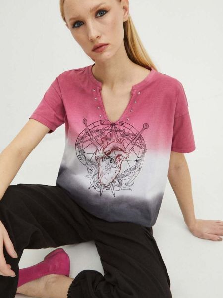 Bavlněné tričko Medicine růžové
