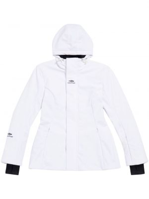 Kabát na zip s kapucí Balenciaga bílý