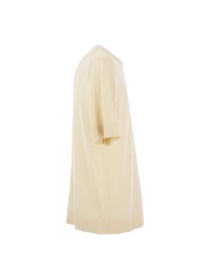 Camisa de seda de algodón de cuello redondo Pt Torino beige