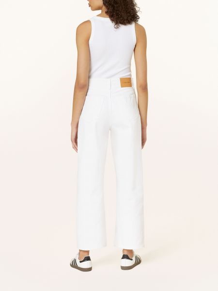 Klasické straight fit džíny Calvin Klein bílé