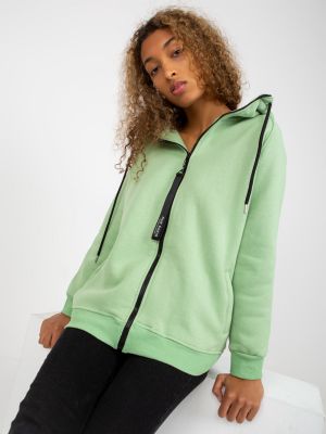 Džemperis ar rāvējslēdzēju Fashionhunters zaļš