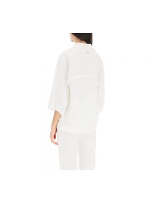 Blusa de lino de viscosa Agnona blanco