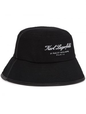 Haftowany kapelusz Karl Lagerfeld czarny