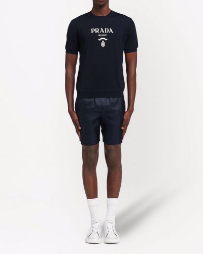 Camiseta de punto Prada negro