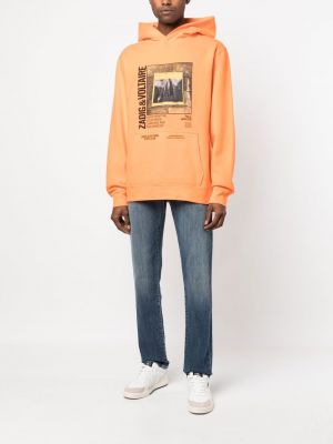 Raštuotas džemperis su gobtuvu Zadig&voltaire oranžinė