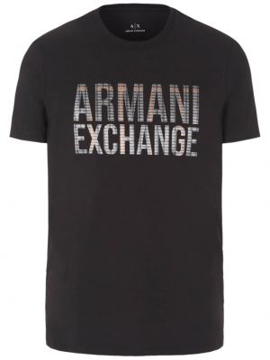 Tricou din bumbac cu imagine Armani Exchange negru