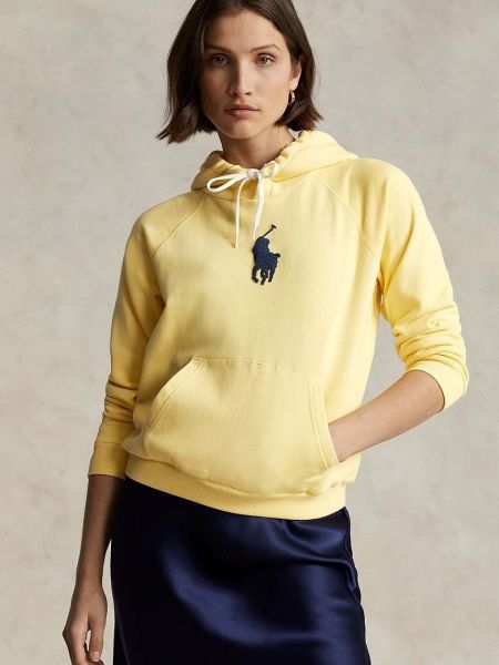 Суичър с качулка с апликация Polo Ralph Lauren жълто
