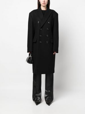 Vlněný kabát Dsquared2 černý