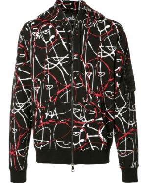 Džemperis su gobtuvu su abstrakčiu raštu Haculla juoda
