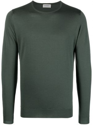 Sweter wełniany z wełny merino John Smedley zielony