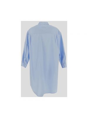 Vestido camisero de algodón Mm6 Maison Margiela azul