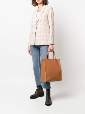 Leder shopper handtasche Woolrich braun