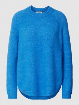 Dzianinowy sweter w jednolitym kolorze Msch Copenhagen niebieski