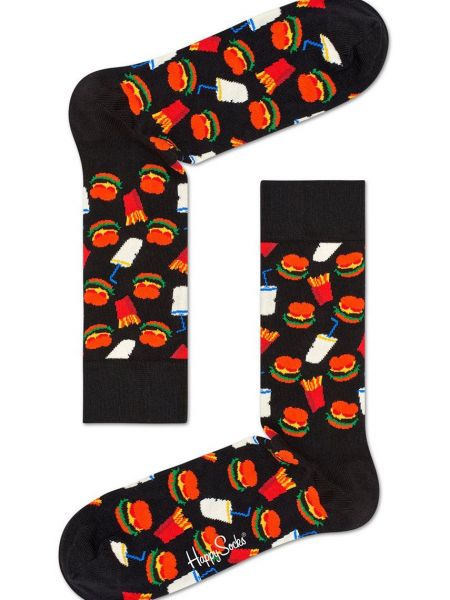 Чорапи за жартиери Happy Socks черно