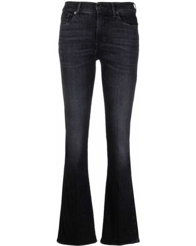 Høy midje stretch jeans 7 For All Mankind svart