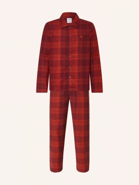Фланелевая пижама Calvin Klein красная