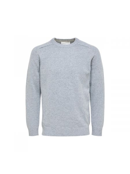 Vlnený sveter so slieňovým vzorom Selected sivá