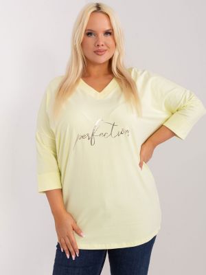 Bluză cu inscripții Fashionhunters galben