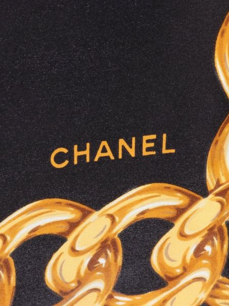 Echarpe en soie Chanel Pre-owned noir