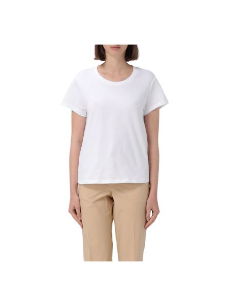 Koszulka bawełniana relaxed fit Twinset biała