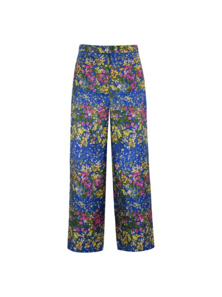 Jedwabne spodnie w kwiatki Max Mara Studio