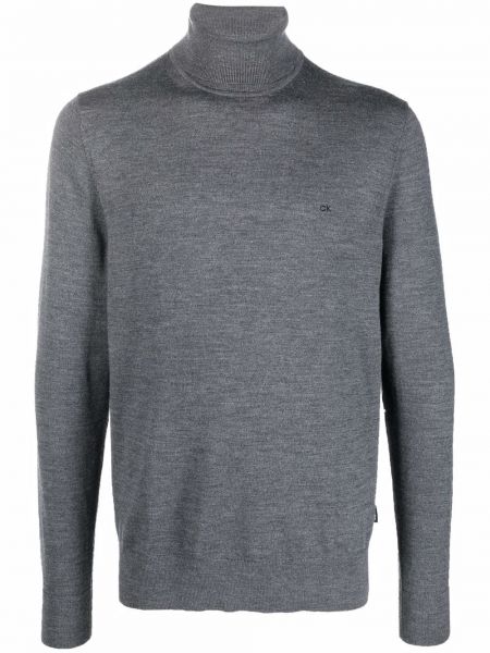 Jersey de cuello vuelto de tela jersey Calvin Klein gris