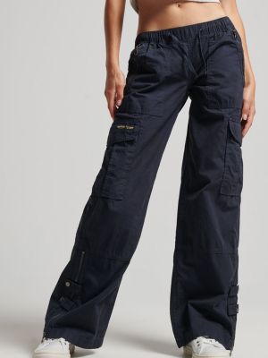 Широкие брюки с низкой талией Superdry синие