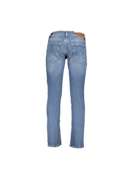 Haftowane jeansy skinny slim fit Tommy Hilfiger niebieskie