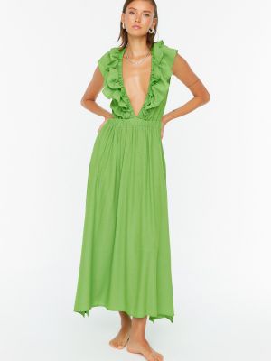 Dlouhé šaty Trendyol zelené