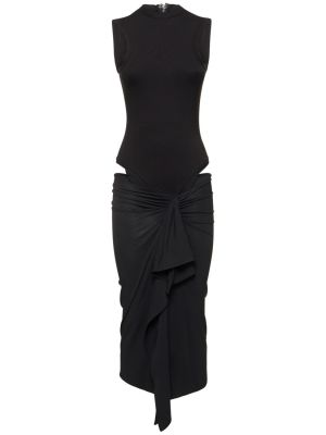 Μίντι φόρεμα The Attico μαύρο