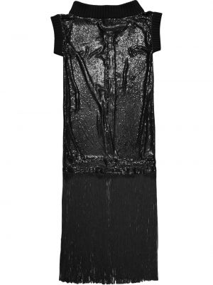 Платье с бахромой Christopher Kane, черное
