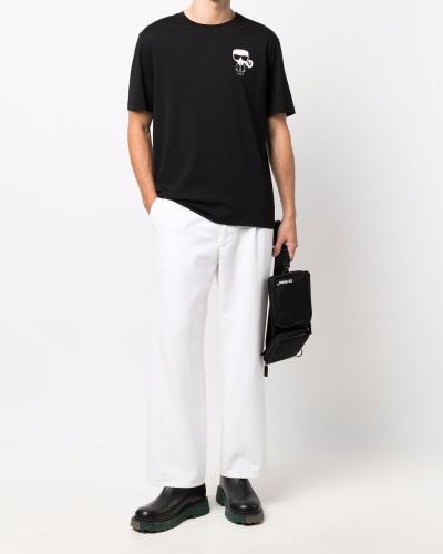 Camiseta con estampado Karl Lagerfeld negro