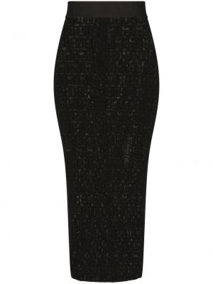 Φούστα με ψηλή μέση Dolce & Gabbana μαύρο