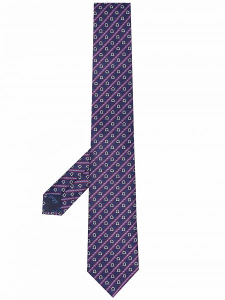 Corbata con bordado Salvatore Ferragamo azul