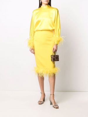 Falda con plumas de plumas Styland amarillo