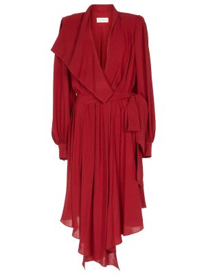 Robe mi-longue à carreaux Alexandre Vauthier rouge