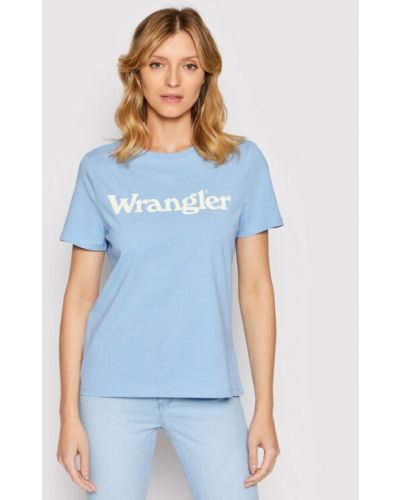 T-Shirt Della W7N4GHB40 Niebieski Regular Fit Wrangler