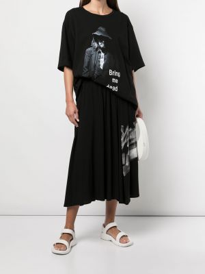 Camiseta con estampado oversized Yohji Yamamoto negro