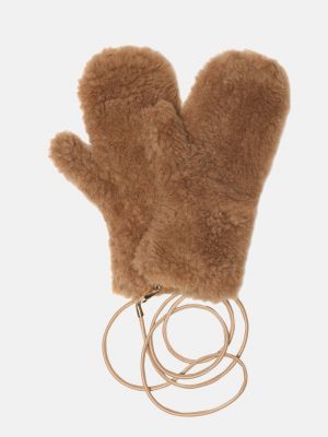 Коричневые шерстяные перчатки Max Mara