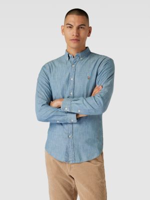 Koszula jeansowa slim fit bawełniana Polo Ralph Lauren niebieska