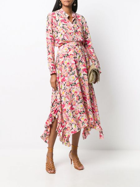 Růžové květinové bavlněné sukně s potiskem Stella Mccartney