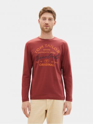 Тениска с дълъг ръкав с дълъг ръкав Tom Tailor винено червено
