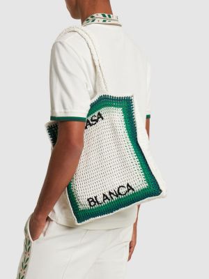 Памучни шопинг чанта Casablanca зелено
