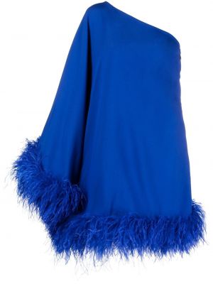 Abendkleid mit federn Taller Marmo blau
