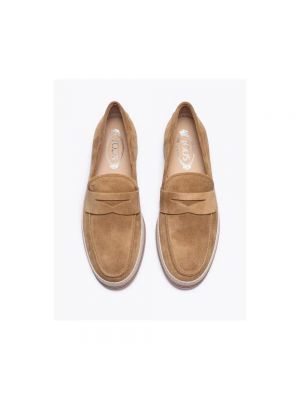 Loafers de cuero con plataforma Tod's marrón