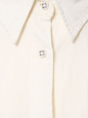 Lněná košile s knoflíky Weworewhat bílá