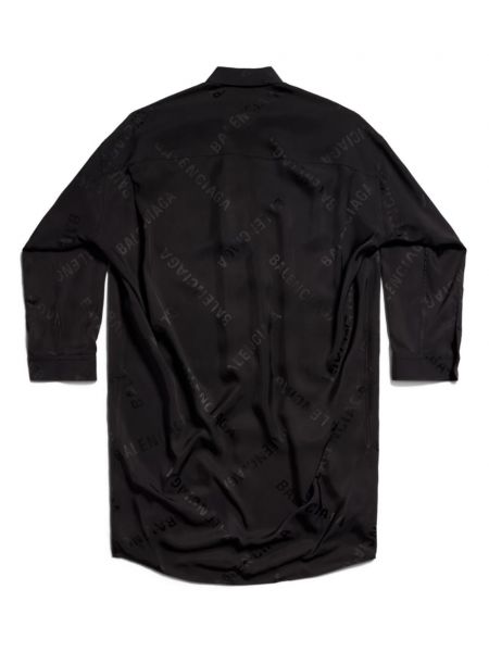 Košilové šaty s potiskem Balenciaga černé